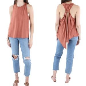 LULUS Burnt Orange Open Back Sleeveless Tank Marled Size Small
